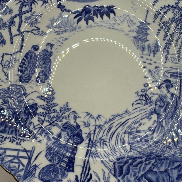 Royal Crown Derby Blue Mikado Dinner Plates Set of 6. - Picture 4 of 13